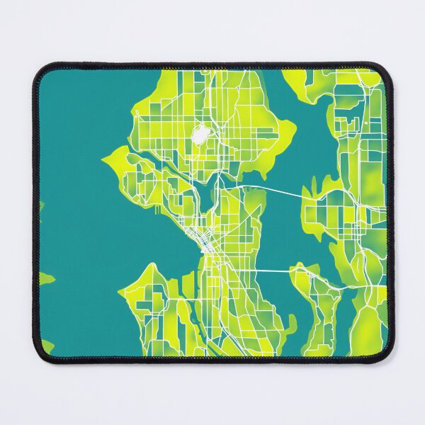 Item preview, Seattle Washington City Map - Green-Yellow Duotone designed and sold by StylishStacks.