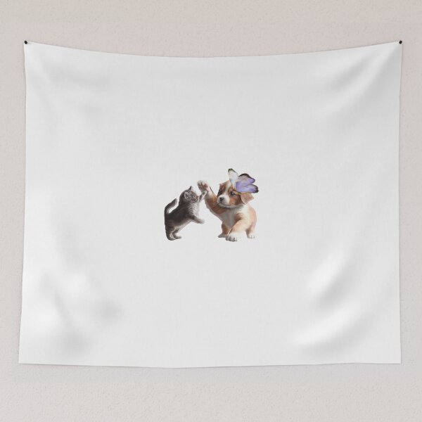Item preview, A cat playing with a puppy designed and sold by liugr-dl.