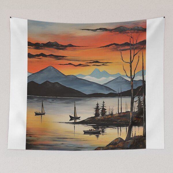 Item preview, Lake te anau colorful travel vintage graphics designed and sold by wonderfulpark.