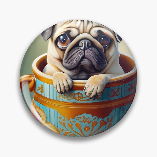 Item preview, Pug in a Mug Magic: A Cute Digital Painting Delight designed and sold by EmeraldeaArt.