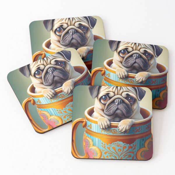 Item preview, Pug in a Mug Magic: A Cute Digital Painting Delight designed and sold by EmeraldeaArt.