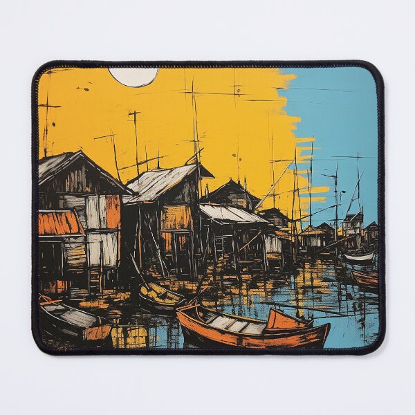 Item preview, Tonle sap lake colorful travel vintage graphics designed and sold by wonderfulpark.