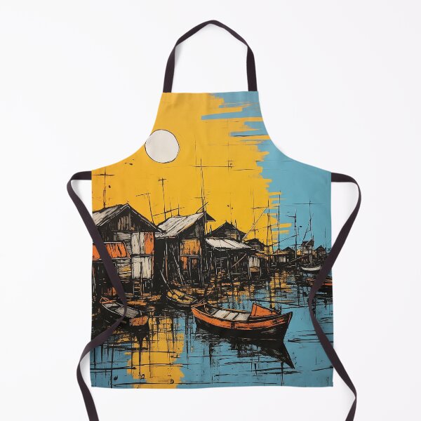 Item preview, Tonle sap lake colorful travel vintage graphics designed and sold by wonderfulpark.