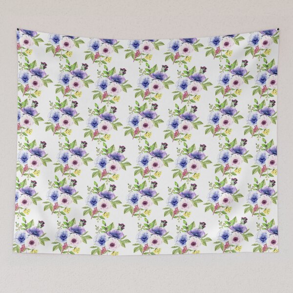Item preview, Watercolor anemones bouquet designed and sold by tapilipa.