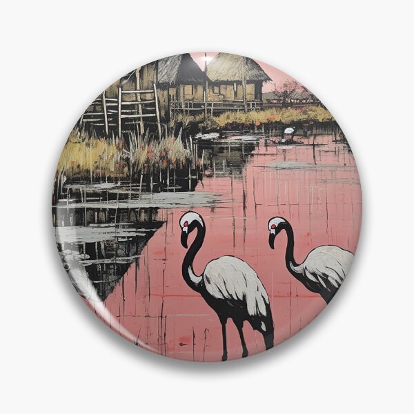 Item preview, Lake Nakuru colorful travel vintage graphics designed and sold by wonderfulpark.