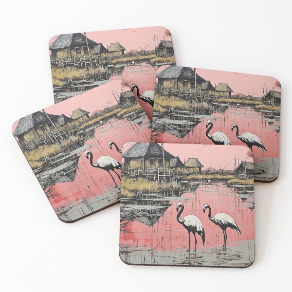 Item preview, Lake Nakuru colorful travel vintage graphics designed and sold by wonderfulpark.