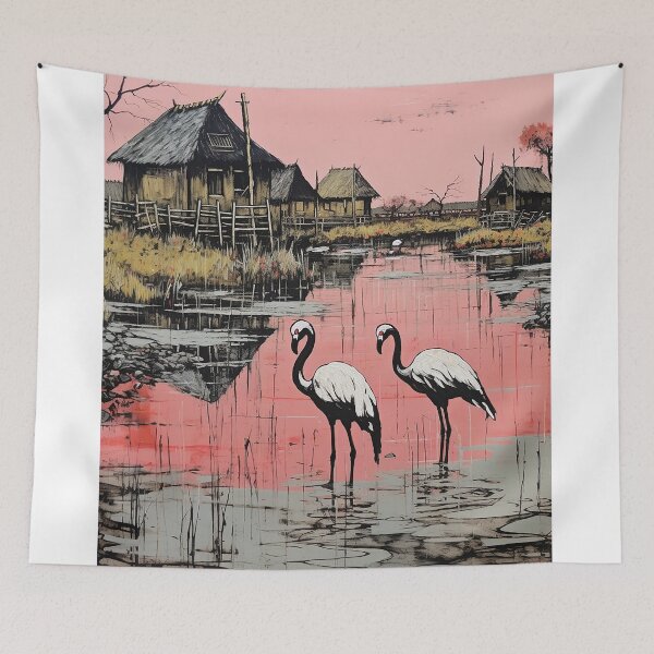 Item preview, Lake Nakuru colorful travel vintage graphics designed and sold by wonderfulpark.