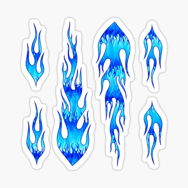 Blue Hot Rod Flames  Sticker