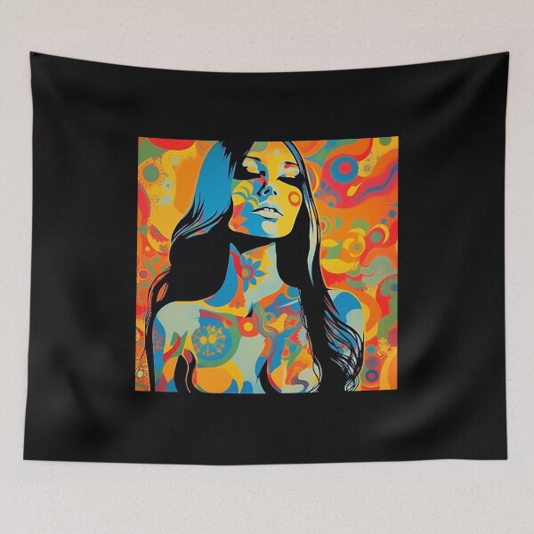 Item preview, Hippie Tattooed Woman Triptych 02 designed and sold by CoolMantras.