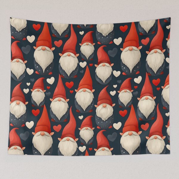 Item preview, Gnome Love: A Festive, Cozy Red & Navy Pattern designed and sold by VoyteksDesigns.