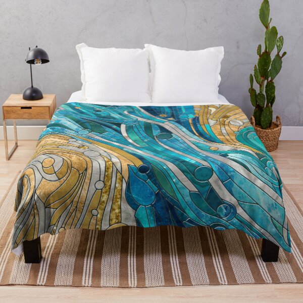 Item preview, Aquamarine River Abstract Mosaic Art designed and sold by k9printart.
