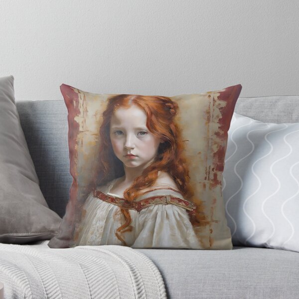 Item preview, Red Head Girl Painting designed and sold by JoyPhotoArt.