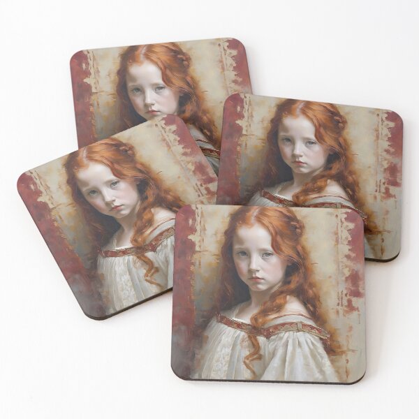 Item preview, Red Head Girl Painting designed and sold by JoyPhotoArt.