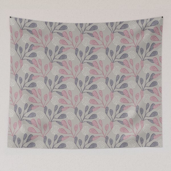 Item preview, Grey background batik leaves  designed and sold by tamongg14.