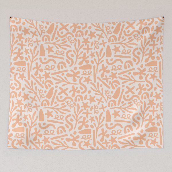 Item preview, Funky Shapes Doodle Pattern - Peach Fuzz designed and sold by Kevin-PR.