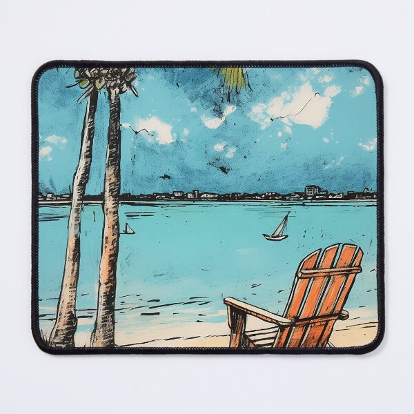 Item preview, Grace Bay Beach colorful travel vintage graphics designed and sold by wonderfulpark.