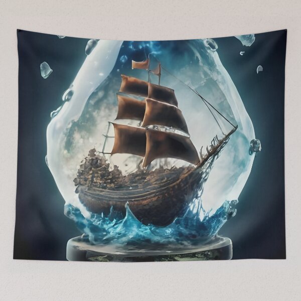 Item preview, A pirate ship in the glass bottle designed and sold by MalakShams.