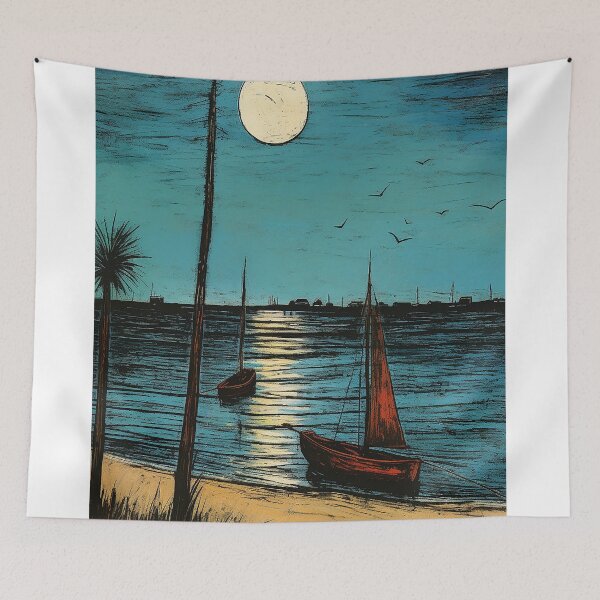 Item preview, Matira beach colorful travel vintage graphics designed and sold by wonderfulpark.