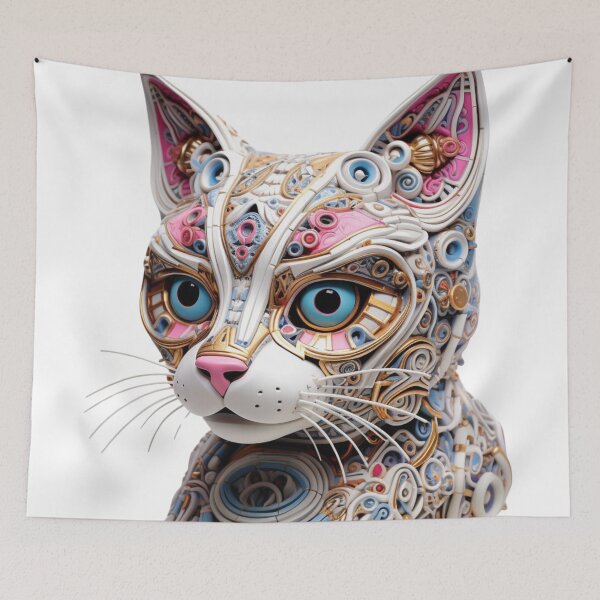 Item preview, Mechanical Mystique: Steampunk Cat in Modern Art designed and sold by LydieDigitalArt.