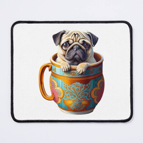 Artikel-Vorschau von Mops in einer Tasse Magischer Ausschnitt, designt und verkauft von EmeraldeaArt.