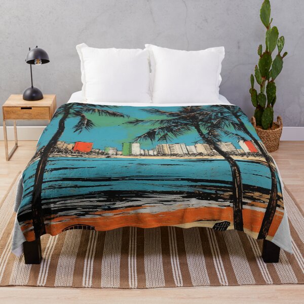 Item preview, Gráficos antiguos de viajes coloridos de la playa de Waiki designed and sold by wonderfulpark.