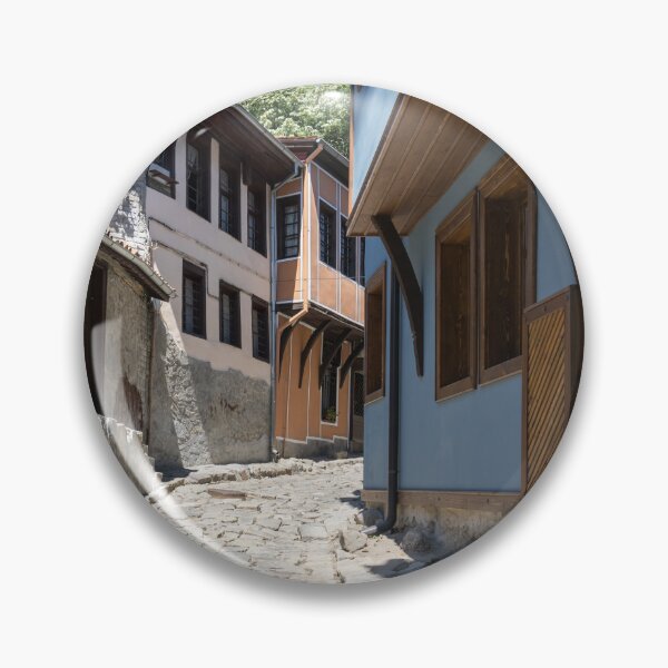 Item preview, Steep Cobblestoned Street and National Revival Houses in Old Town Plovdiv  designed and sold by Georgia Mizuleva.