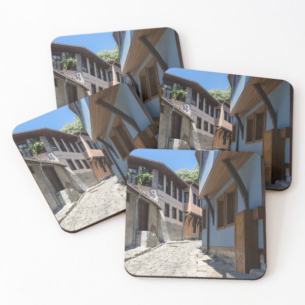 Item preview, Steep Cobblestoned Street and National Revival Houses in Old Town Plovdiv  designed and sold by Georgia Mizuleva.
