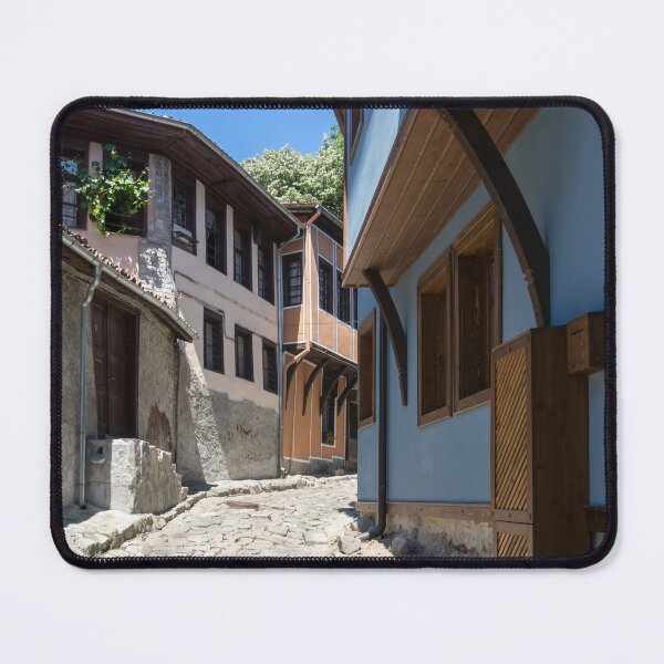 Item preview, Steep Cobblestoned Street and National Revival Houses in Old Town Plovdiv designed and sold by Georgia Mizuleva.