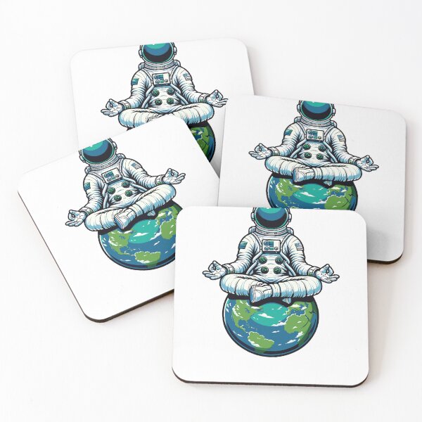 Item preview, Meditating Astronaut Earth Spaceman Astronomer Cosmos designed and sold by ddretrobot.