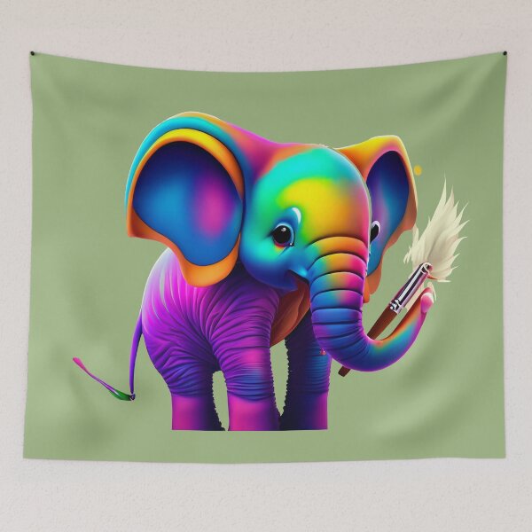 Item preview, Elephant drawn with a paintbrush designed and sold by Firas Aljazzar.