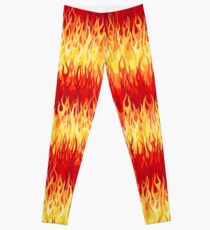 Flames Pattern - Red Leggings