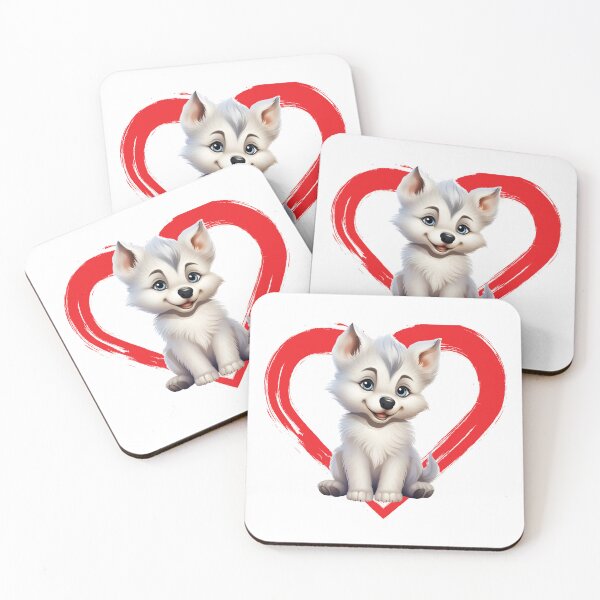 Item preview, Akita Cartoon in Love Heart designed and sold by For Dog Sake!®.