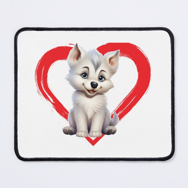 Item preview, Akita Cartoon in Love Heart designed and sold by For Dog Sake!®.