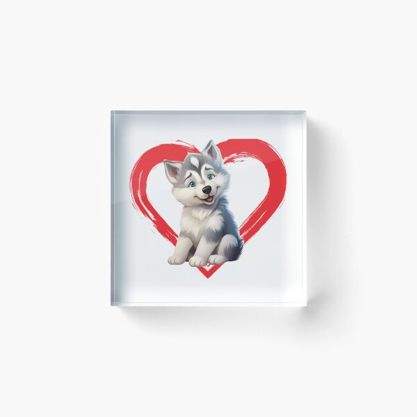 Item preview, Alaskan malamute Cartoon in Love Heart designed and sold by For Dog Sake!®.