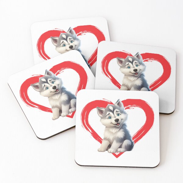Item preview, Alaskan malamute Cartoon in Love Heart designed and sold by For Dog Sake!®.