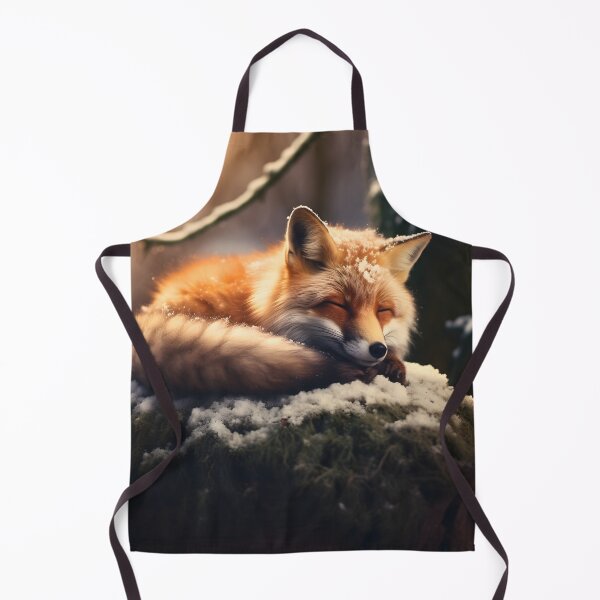 Item preview, Beautiful whimsical snowy winter lovely and cute orange fox animal sleeping in nature designed and sold by NBSStore.