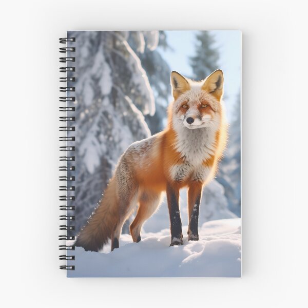 Item preview, Beautiful whimsical snowy winter lovely and cute orange fox animal in nature designed and sold by NBSStore.