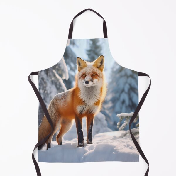 Item preview, Beautiful whimsical snowy winter lovely and cute orange fox animal in nature designed and sold by NBSStore.