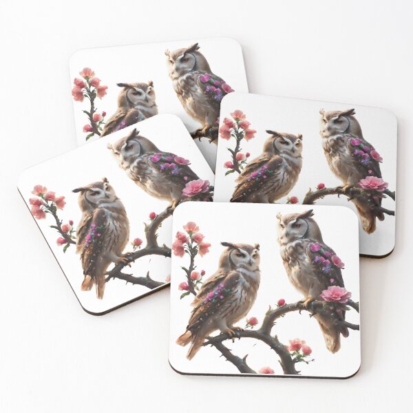 Item preview, Couple owls Love Flowers  designed and sold by BotunPeony.