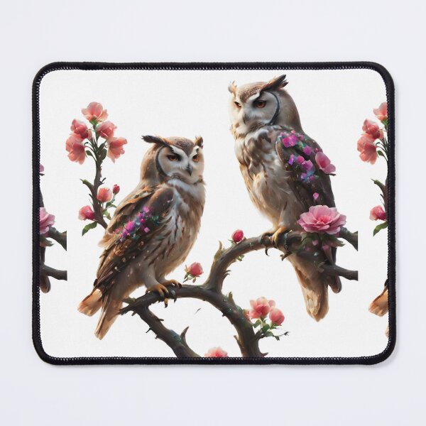 Item preview, Couple owls Love Flowers designed and sold by BotunPeony.