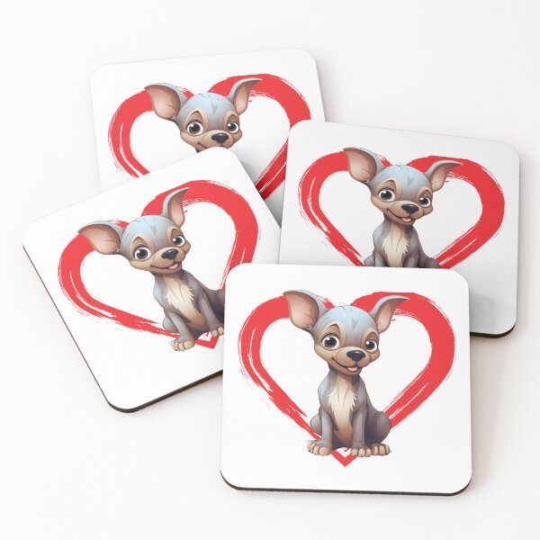 Item preview, American Hairless Terrier Cartoon in Love Heart designed and sold by For Dog Sake!®.
