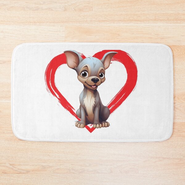 Item preview, American Hairless Terrier Cartoon in Love Heart designed and sold by For Dog Sake!®.