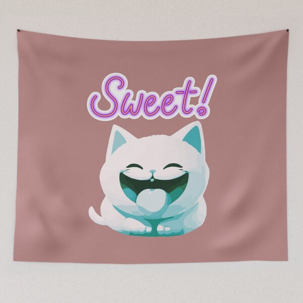 Item preview, Sweet smiling white cat designed and sold by MacLis.