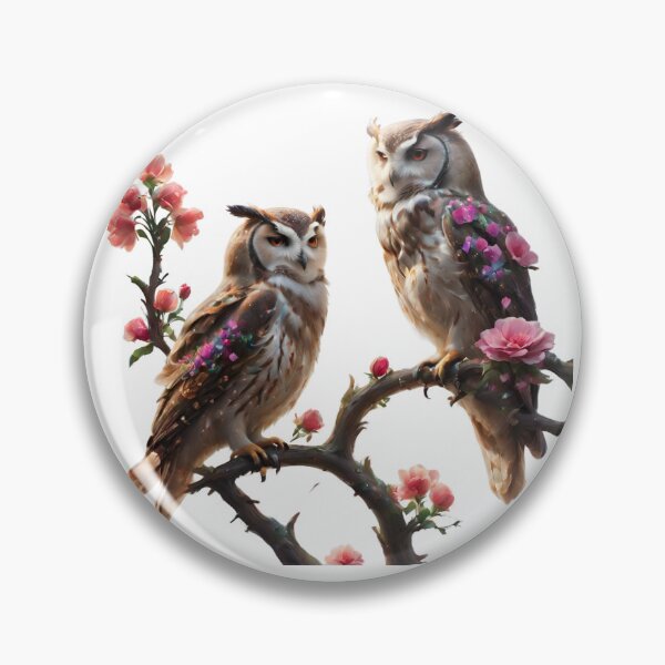 Item preview, Couple owls Love Flowers  designed and sold by BotunPeony.