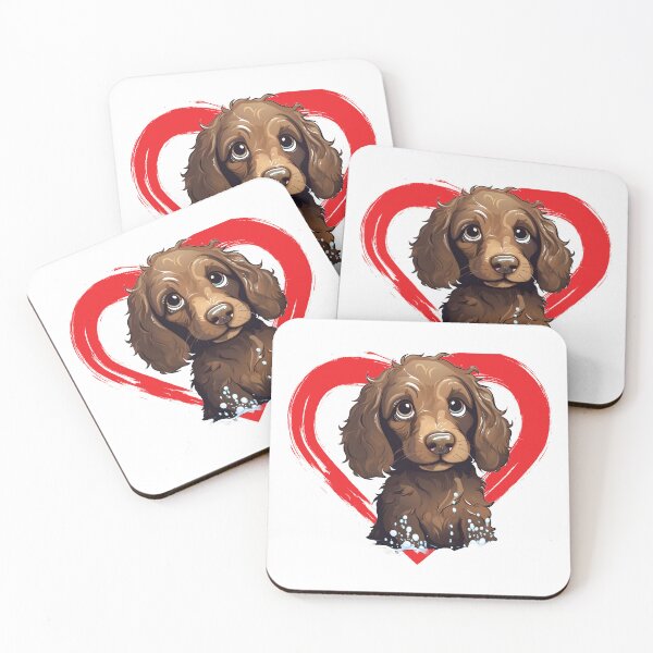 Item preview, American Water Spaniel Cartoon in Love Heart designed and sold by For Dog Sake!®.