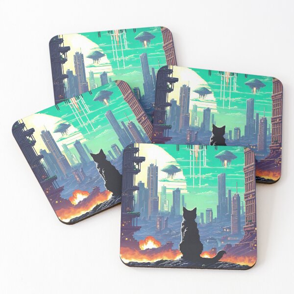 Item preview, Pixel Art - City Cats (Aliens Invasion) designed and sold by jpvoodoo.