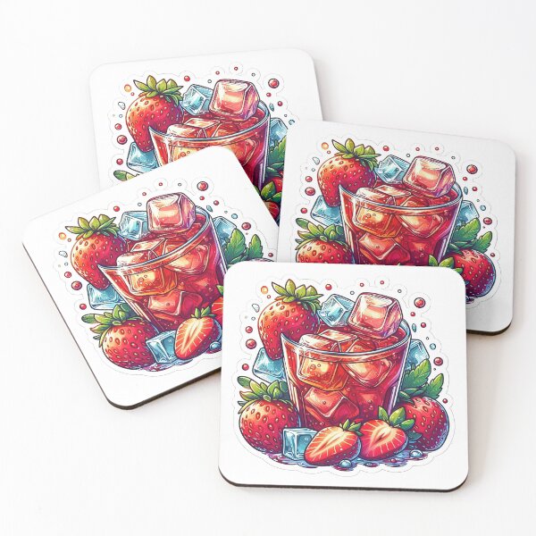 Item preview, iced Rooibos tea with frozen strawberries designed and sold by Expressions-Sel.