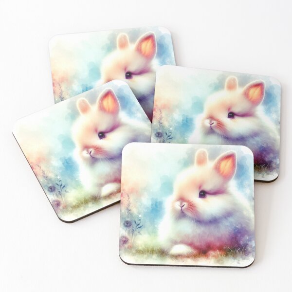 Item preview, Cute colorful Bunny with flowers and feathers designed and sold by FurryBliss.