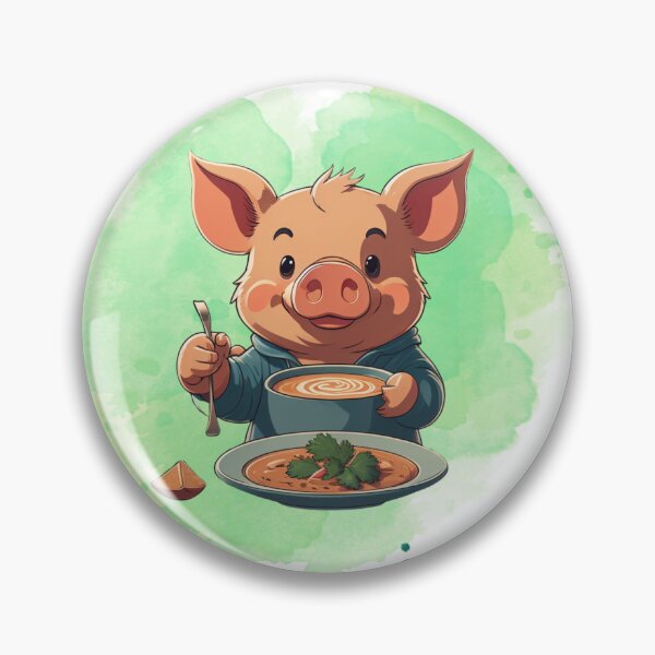 Item preview, "Soup-Loving Piggy: Add Whimsy to Your Day! designed and sold by Lahate.
