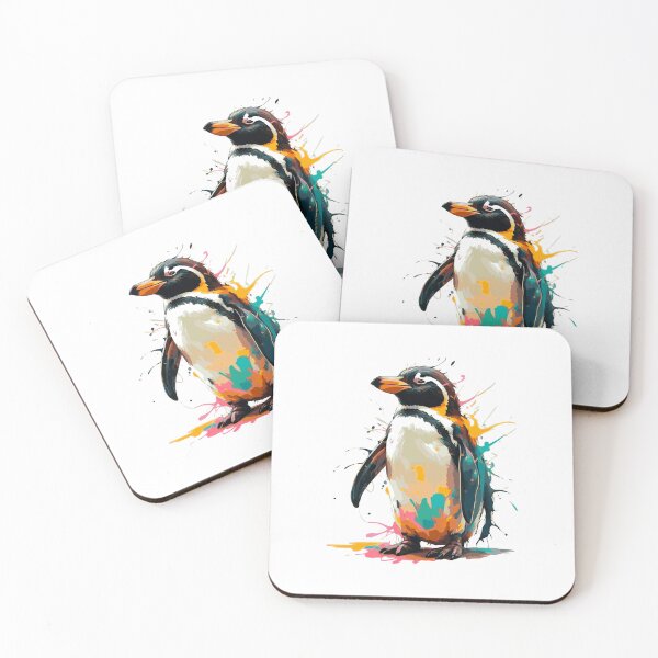 Item preview, Paint splash penguin colourful antarctic colours designed and sold by w1ckerman.